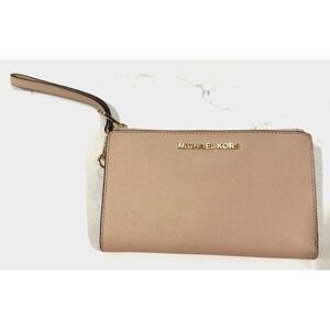 Michael Kors Women's Jet Set Travel Double Zip Wristlet – Blossom (muted) Pink